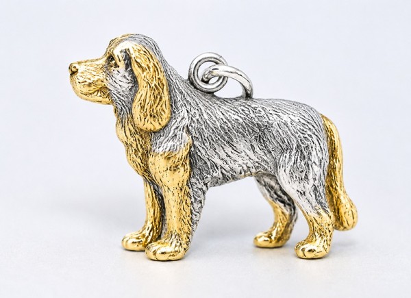 Anhänger Berner Sennenhund Bicolor Silber & silbergoldplattiert