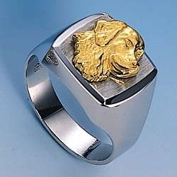 Ring mit Retriever-Kopf