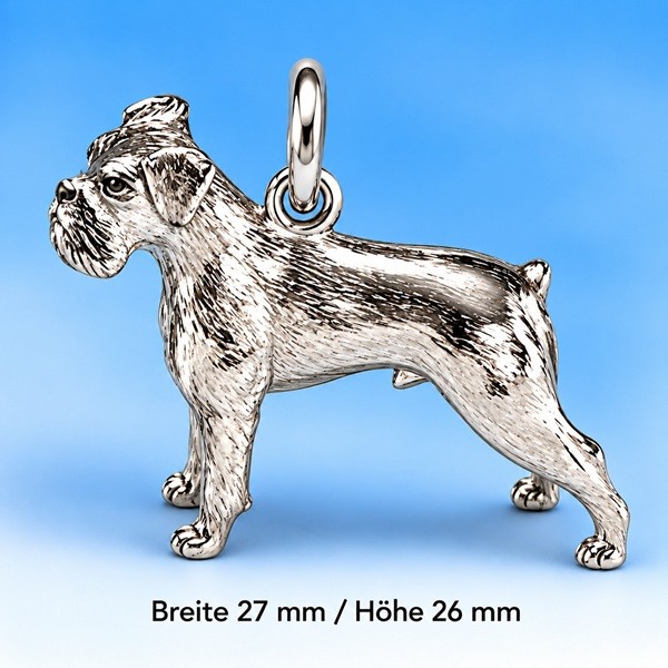 Boxer Hund Schmuck unkupiert Silber