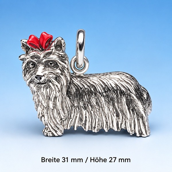 Yorkshire-Terrier Schmuck Anhänger in Silber