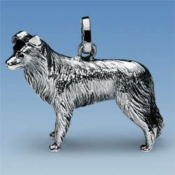 Schmuck Anhänger Border Collie in Gold und Silber