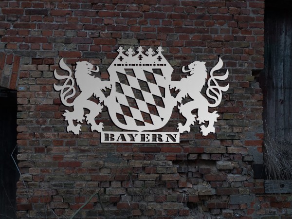 Bayern Wappen Edelstahl Wandbild