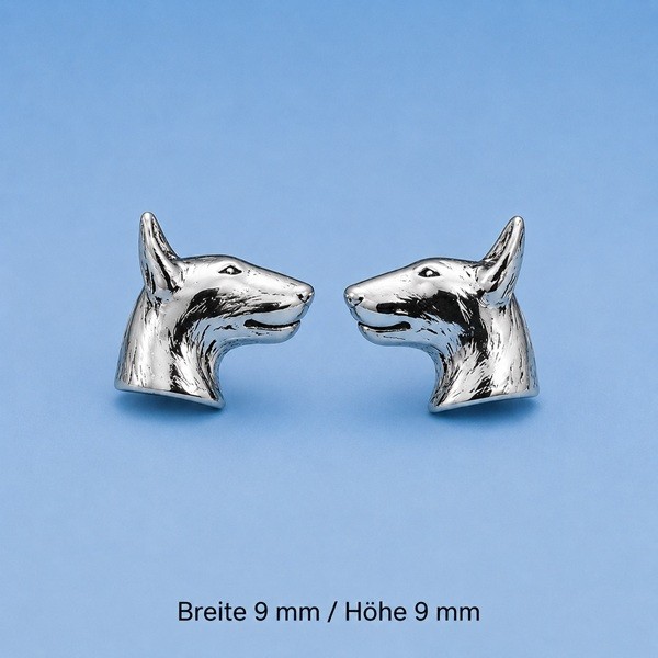 Ohrstecker Bullterrier in Silber 