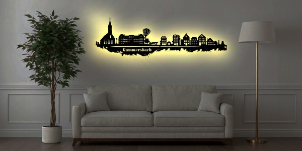 Stadt Gummersbach NRW LED Wandbild aus Holz