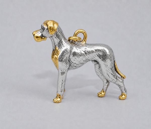 Anhänger Deutsche Dogge Bicolor Silber & silbergoldplattiert