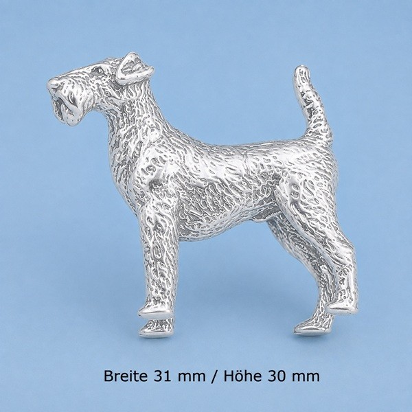 Airedale-Terrier Brosche Silber