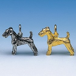Charm-Anhänger Terrier in Gold und Silber