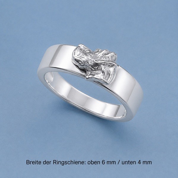 Ring mit Doggenkopf Silber