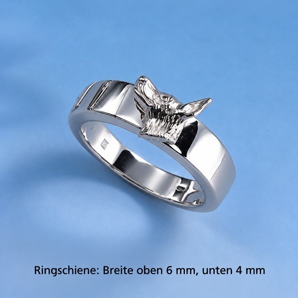 Ring mit Dobermann Kopf Silber