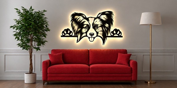 Papillon 3D-Wandbild aus Holz mit LED
