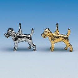 Charm-Anhänger Beagle in Silber und Gold