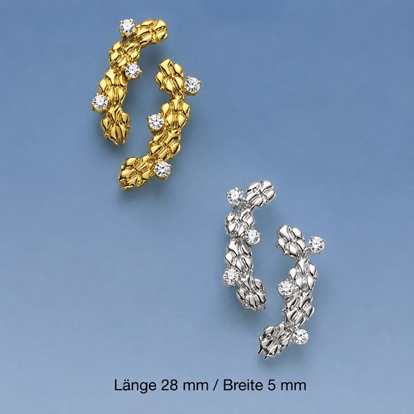 Ohrstecker vier Pfoten mit Zirkonia in Silber & Gold