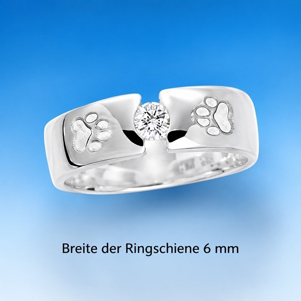 Silber Ring mit Hundepfoten