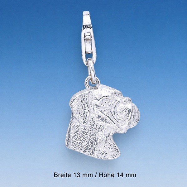 Boxer Hund Charm Anhänger Silber