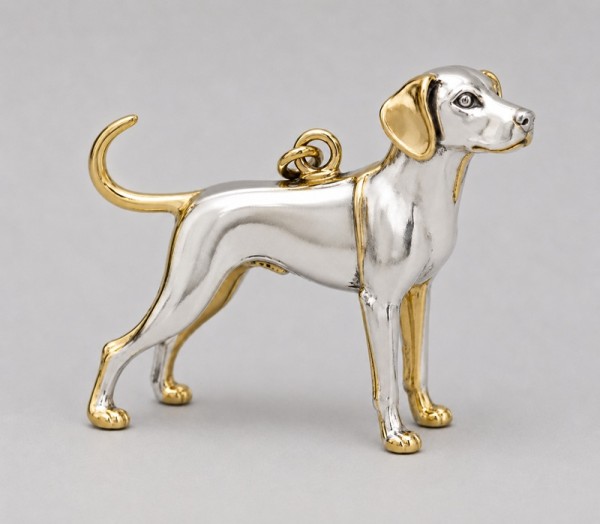 Anhänger Dalmatiner Bicolor Silber & silbergoldplattiert