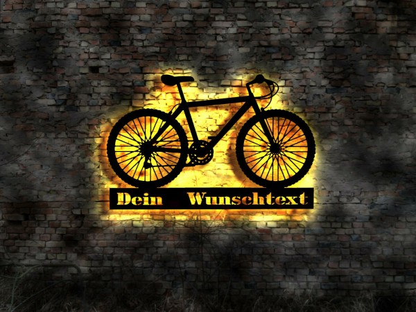 3D- LED Wandbild Fahrrad aus Holz
