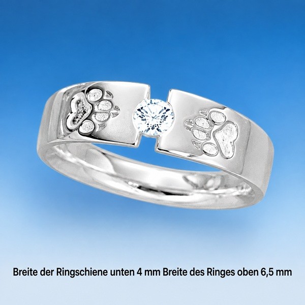Ring zwei Pfoten Silber