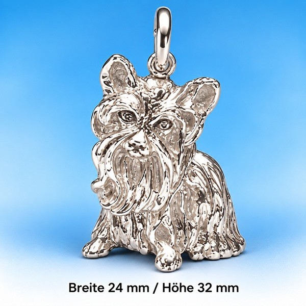 Yorkshire Terrier Anhänger in Silber