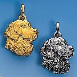 Anhänger Retriever kopf in Silber oder Gold