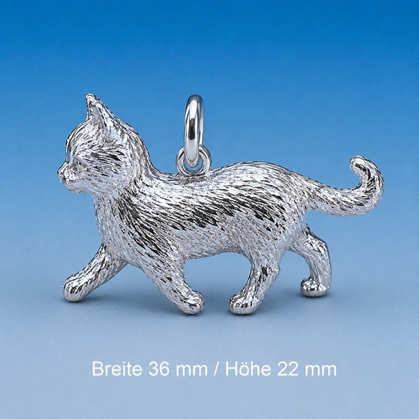 Schmuck Anhänger Katze in Silber 