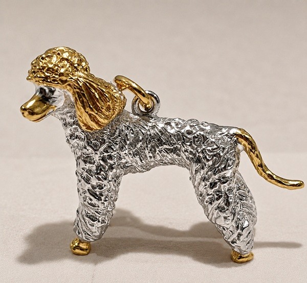 Anhänger Pudel Bicolor Silber & silbergoldplattiert