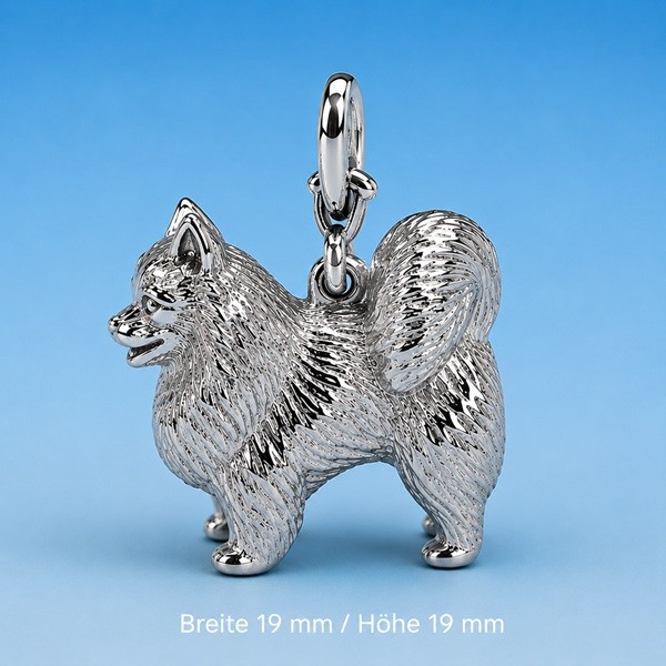 Anhaenger Hunderasse Spitz Silber