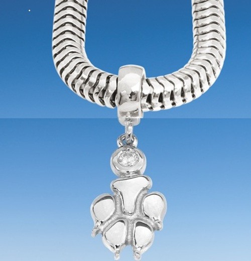 Armband mit Hundepfote und Zirkonia