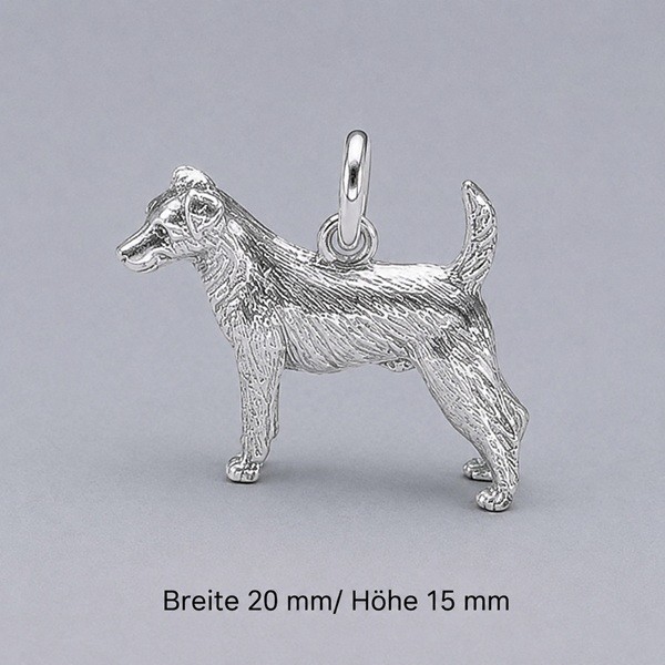 Jack Russell-Terrier Anhänger Silber