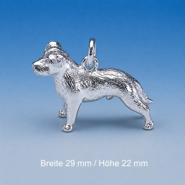 Staffordshire-Bullterrier Anhänger Silber 