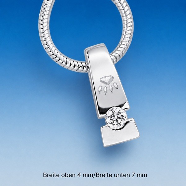 Katzenpfoten Anhänger mit Zirkonia Silber