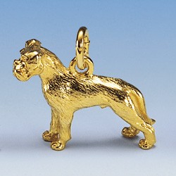 Charm-Anhänger Boxer in Gold und Silber