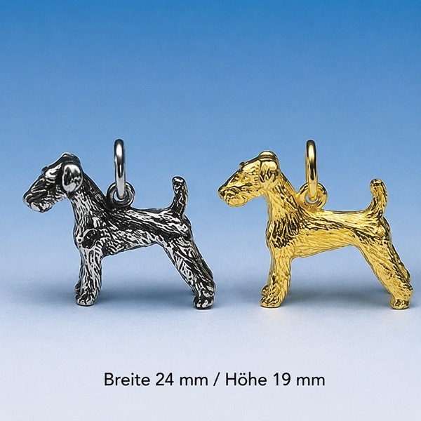 Airedale Terrier Anhänger Silber Gold