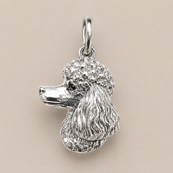 Schmuck Anhänger Pudelkopf Silber