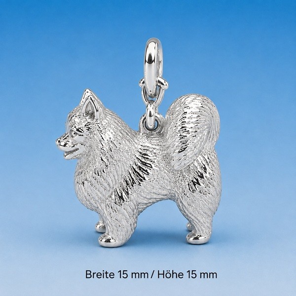 Spitz Anhaenger Hund Silber