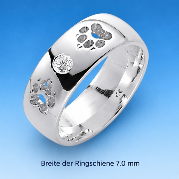 Ring mit Pfoten zirkkoniaSilber
