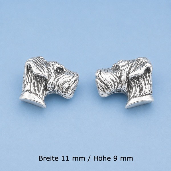 Ohrstecker Hunderasse Foxterrier Silber