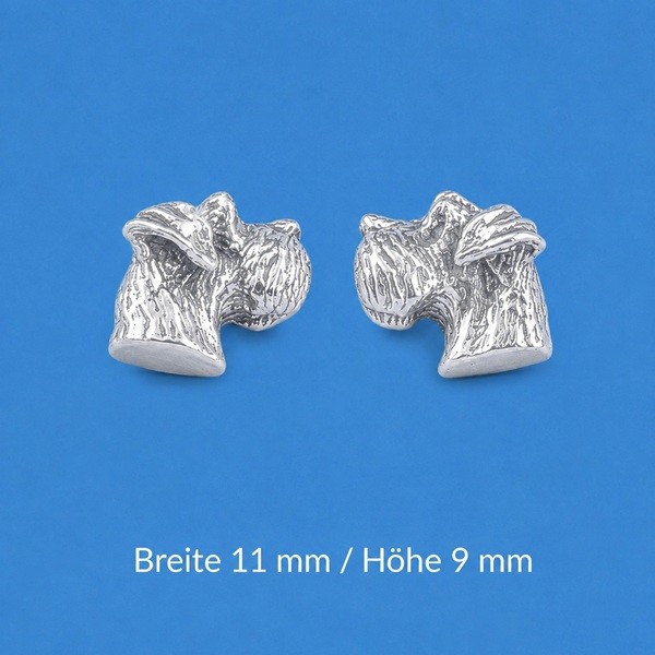 Ohrstecker Schnauzer Hund Silber