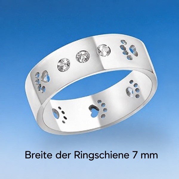 Katzenpfoten-Ring mit Zirkonia Silber