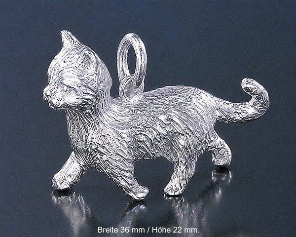 Katze Anhänger in Silber
