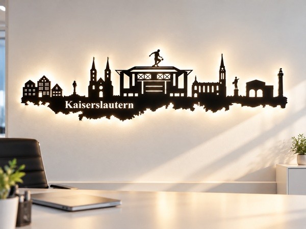 Kaiserslautern 3D LED Holz Wandbild_2 