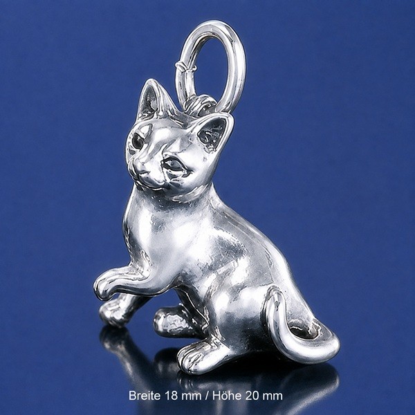 Siam Katze Anhänger Silber
