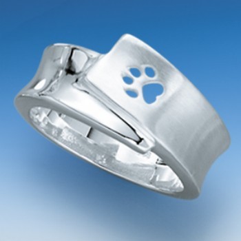 Silberner Ring mit durchbrochener Hundepfote – Geschenk für Hundeliebhaber