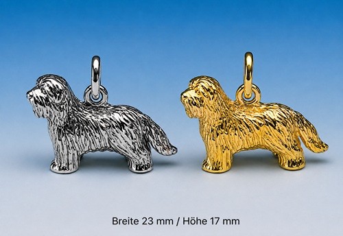 Schmuck-Anhänger Bearded Collie in Gold oder Silber