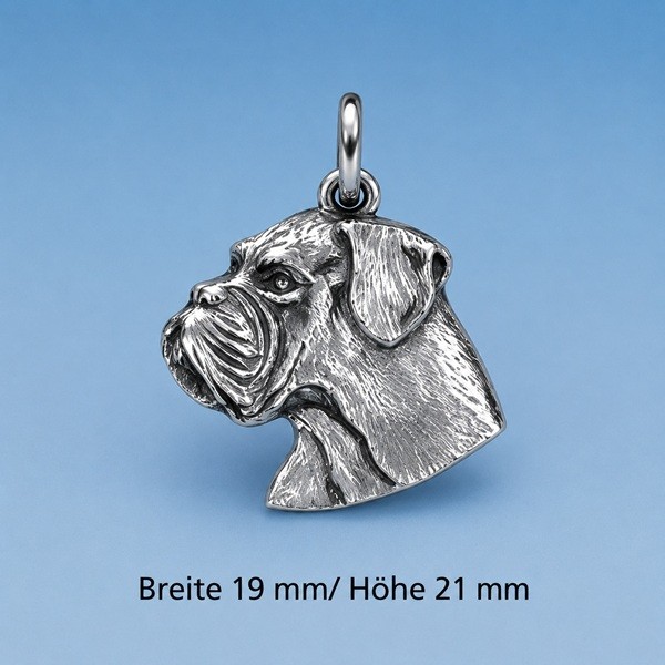 Anhänger Hundekopf Boxer Silber 393