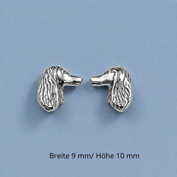 Windhund Afghane Ohrstecker – Paar in Silber
