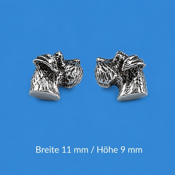 Ohrstecker Schnauzer Hund Silber