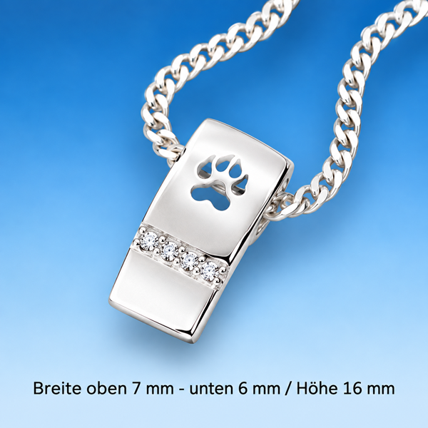 Anhänger mit Hundepfote und Zirkonia