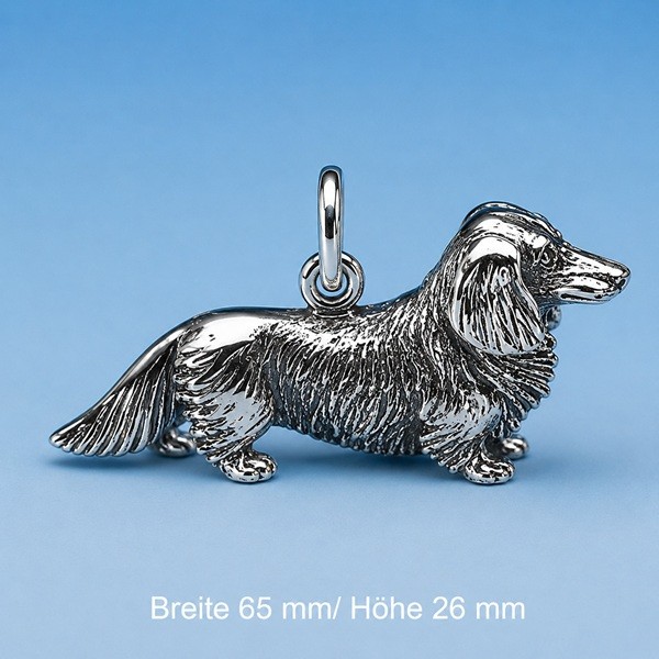  Dackel Langhaar in Silber