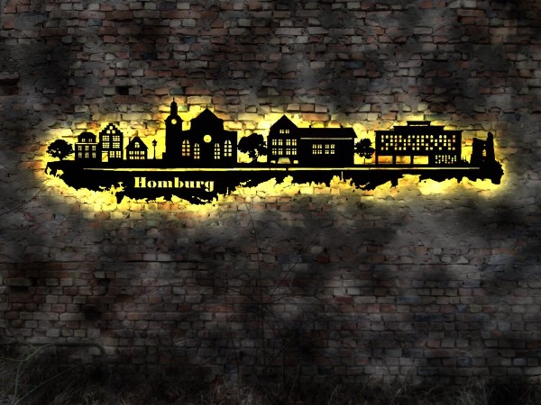 Homburg Stadt 3D LED Wandbild aus Holz