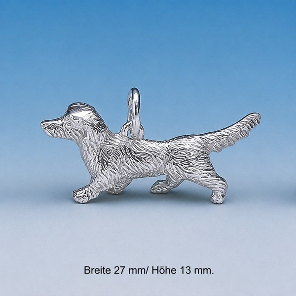 Dackel Langhaar Anhänger in Silber